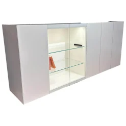 Highboard 251 Just Cube Light Lack M03 Schneeweiß Steinplatte