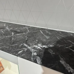 Highboard 251 Just Cube Light Lack M03 Schneeweiß Steinplatte