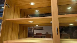 Highboard Caletta Kernbuche Teilmassiv Geölt mit Beleuchtung