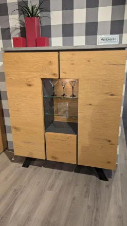 Highboard Calvi Eiche Dickfurnier Natur Absatz Beton