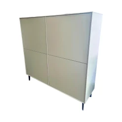 Highboard Casello MDF Lack Schilfgrün Grün Grau Sockelfüße Schwarz Matt