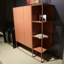 Highboard Catona C71 Lack Samtbeere 489 Rosa Tür 97 Pushbeschlag Inklusive Metall Sockelrahmen