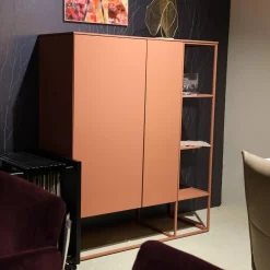 Highboard Catona C71 Lack Samtbeere 489 Rosa Tür 97 Pushbeschlag Inklusive Metall Sockelrahmen