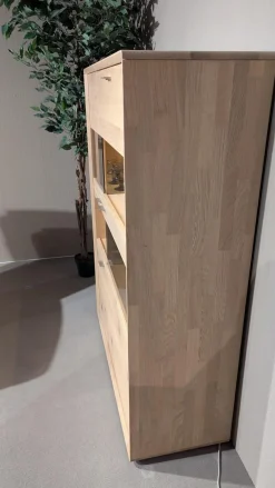 Highboard Cortona Eiche Massiv Mit Beleuchtung