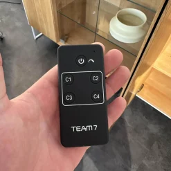 Highboard Cubus Pure Außen Eiche Natur Geölt Innen Buche Metallgestell Schwarz Mit Beleuchtung