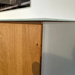 Highboard Cubus Pure Außen Eiche Natur Geölt Innen Buche Metallgestell Schwarz Mit Beleuchtung