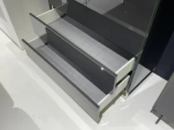 Highboard Gloss Cubic 72182 Front Und Korpus Schiefergrau Grau Hochglanz Kufe Chrome Mit Beleuchtung