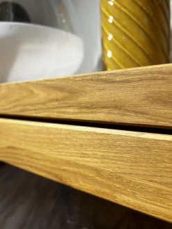 Highboard Hartford Eiche Natur Geölt Rückwand Massiv Sandgestrahlt Inklusive Beleuchtung