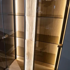 Highboard Kilva Kernesche Gebürstet Anthrazit Gebeizt Spaltholz Applikation Inklusive Beleuchtung