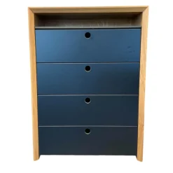 Highboard La Punt Eiche Massiv Front Schwarz