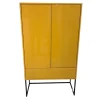 Highboard Lotus Lack Marill Gelb Hochglanz Gestell Metall Schwarz