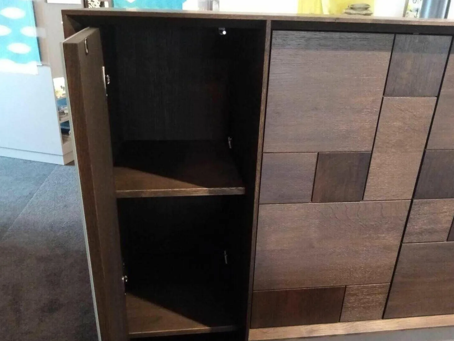 Highboard MU370 Grau Weiß EOL Wildeiche