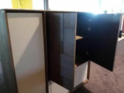 Highboard MU370 Grau Weiß EOL Wildeiche