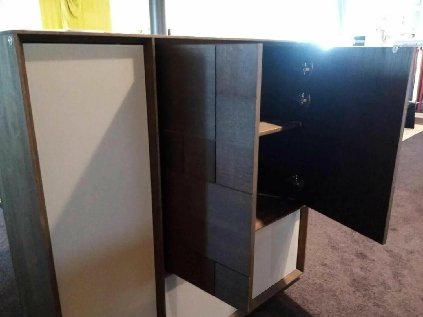 Highboard MU370 Grau Weiß EOL Wildeiche