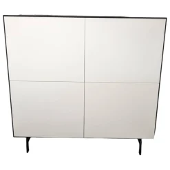 Highboard Nex Pur Box Lack 01 White Weiß Korpus Anthrazit Füße Metall Schwarz