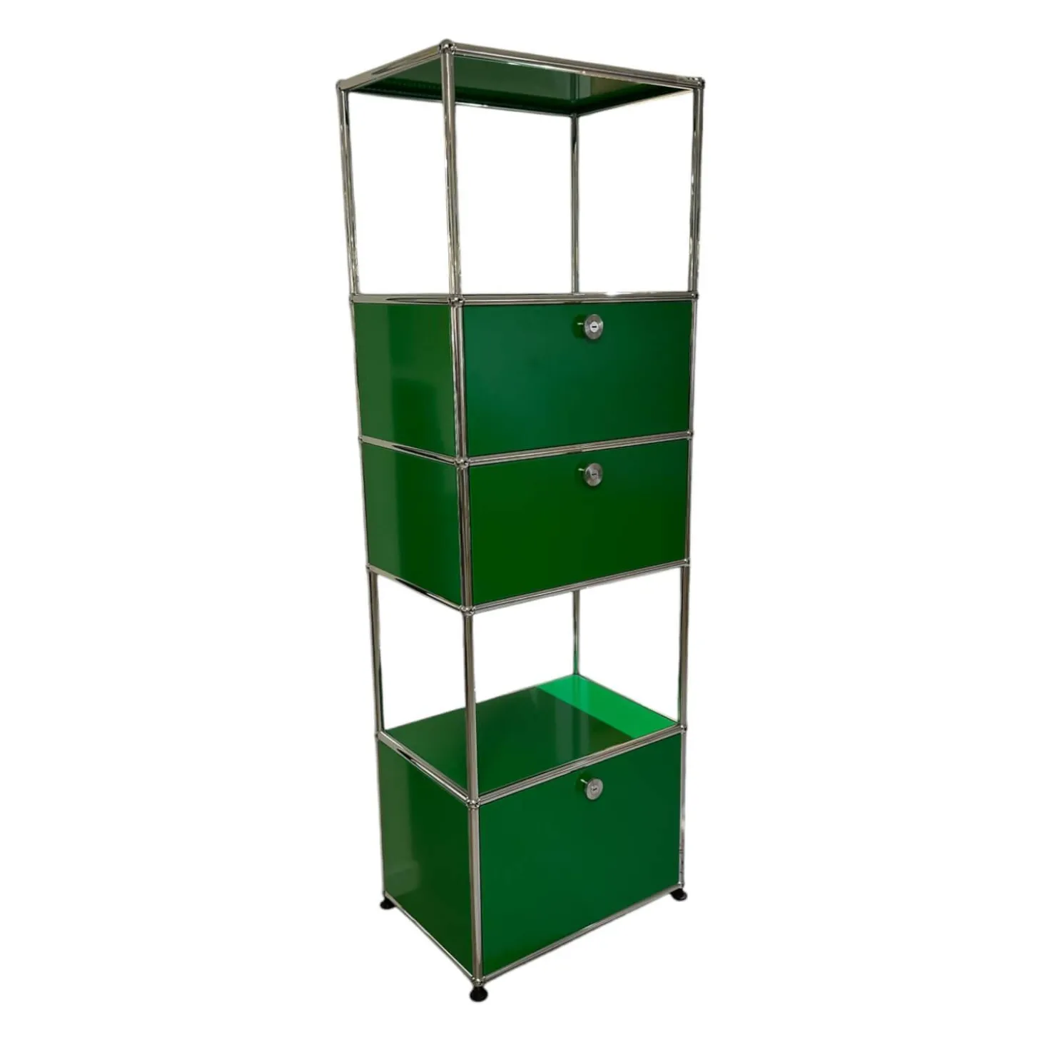 Highboard Pulverbeschichteter Stahl USM Grün Chrom