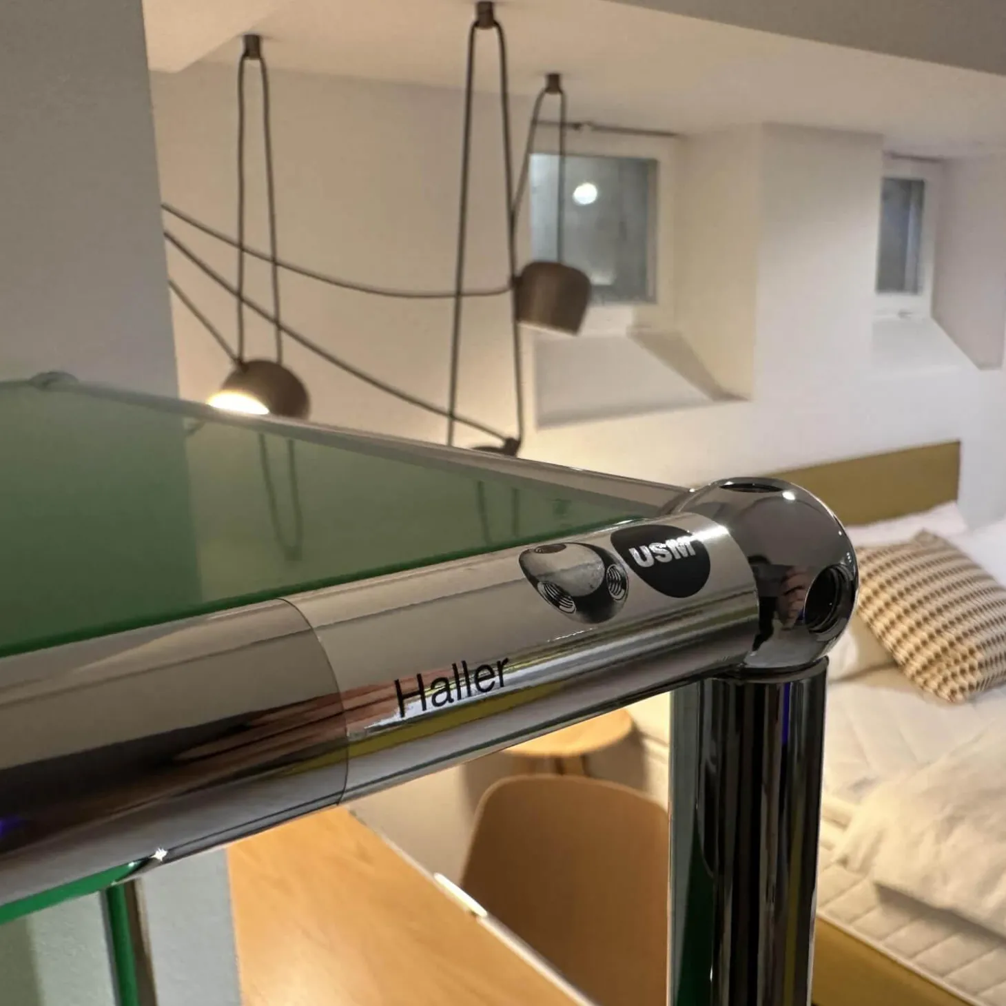 Highboard Pulverbeschichteter Stahl USM Grün Chrom