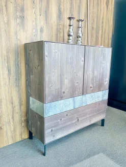 Highboard Puro Massivholz Bergfichte Mit Naturstein Einlagen