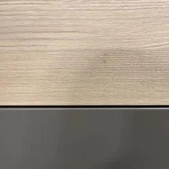 Highboard Puro Wave W40 Massivholz Eiche Absetzung MDF Steingrau Lackiert