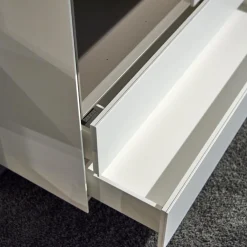 Highboard Soma Lack Matt Weiß Basalt Zargen Lack Weiß Matt Gestell Wange Alufarbig