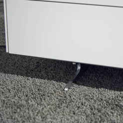 Highboard Soma Lack Matt Weiß Basalt Zargen Lack Weiß Matt Gestell Wange Alufarbig