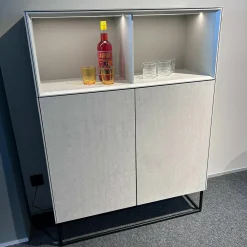 Highboard Soma Lack Steingrau Abdeckplatte Beton Grau Mit Beleuchtung