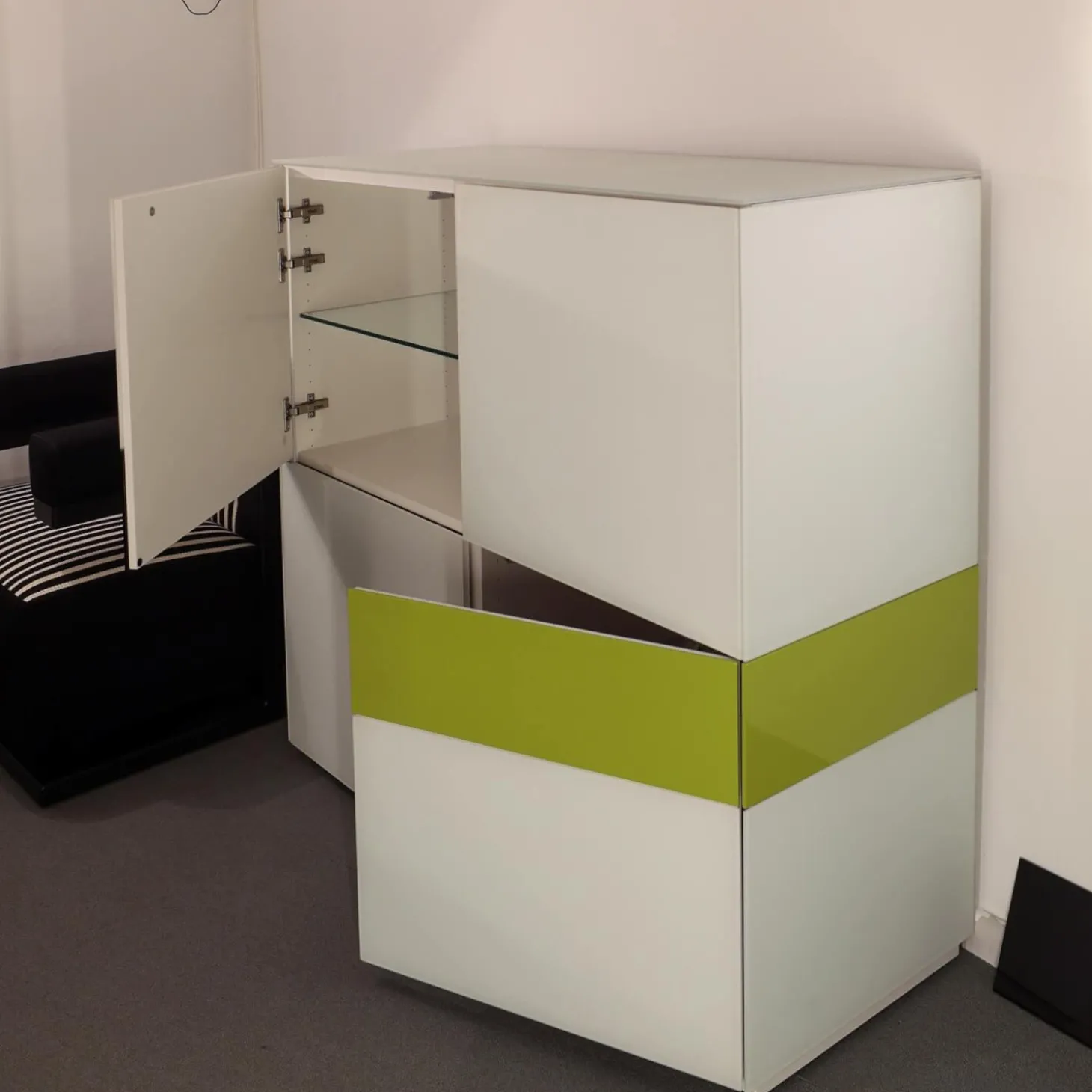 Highboard Soma Lack Weiß Mit Wechselbaren Seitenblenden