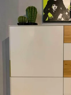 Highboard Soma Weiß Kernnussbaum Lemon