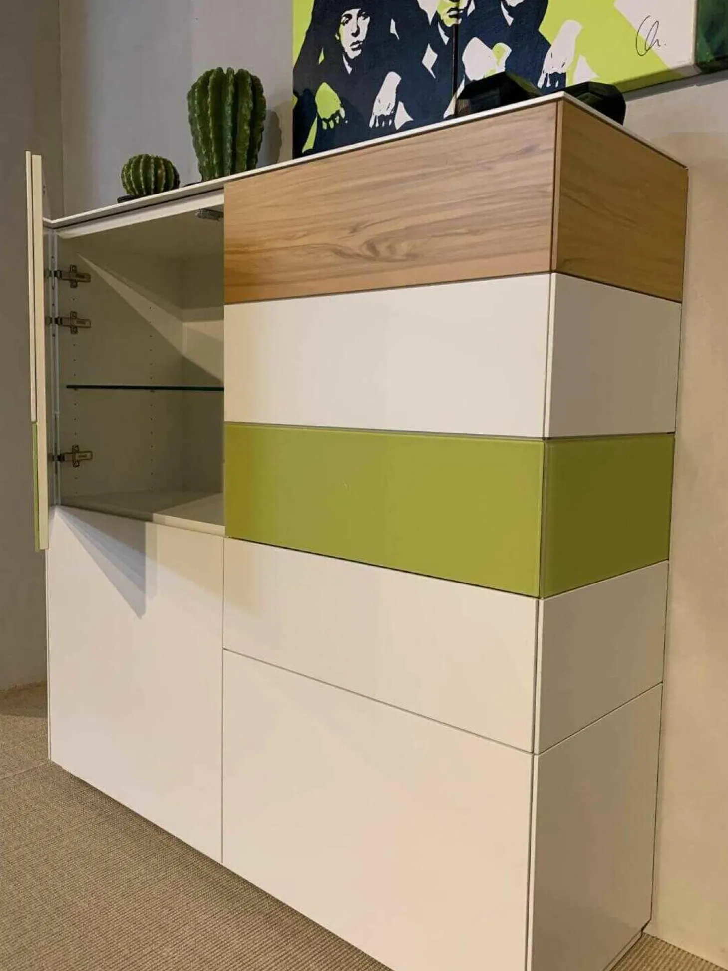 Highboard Soma Weiß Kernnussbaum Lemon