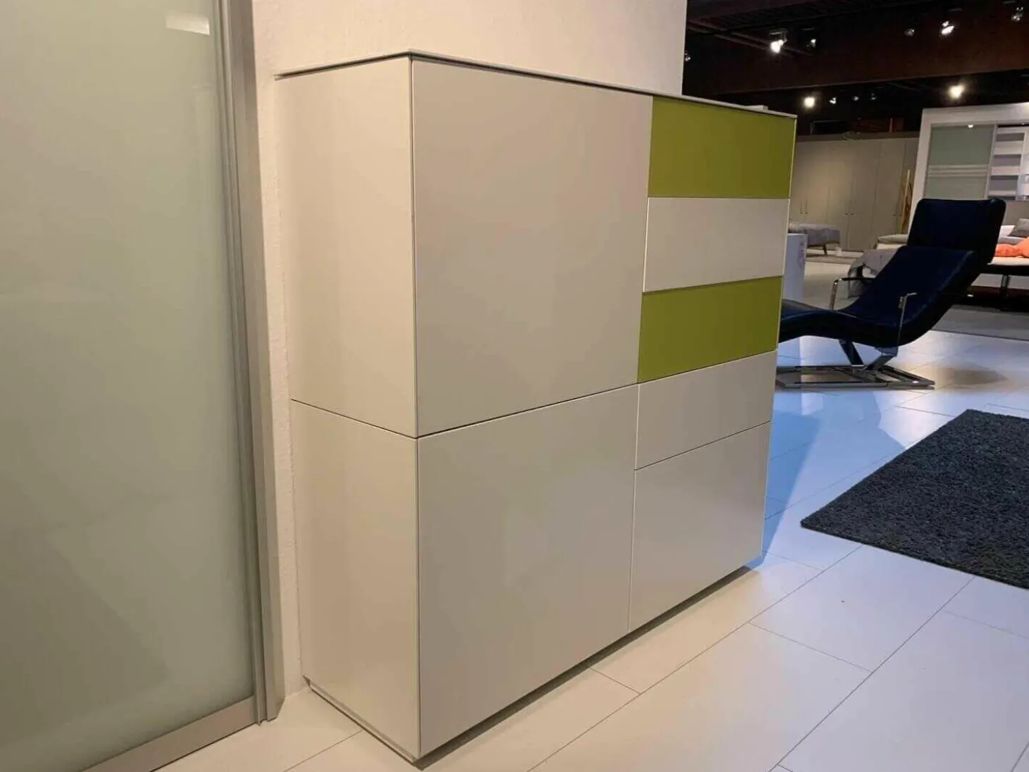 Highboard Soma Weiß Kernnussbaum Lemon