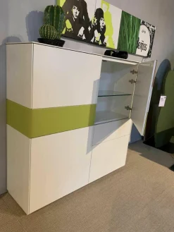 Highboard Soma Weiß Kernnussbaum Lemon
