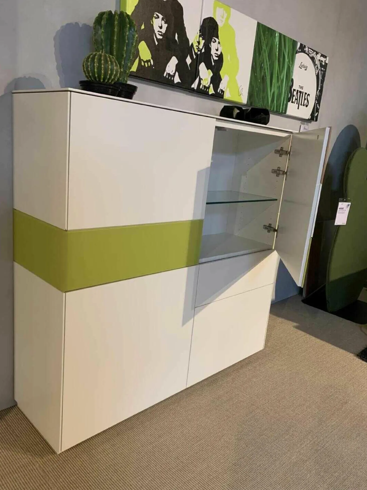 Highboard Soma Weiß Kernnussbaum Lemon