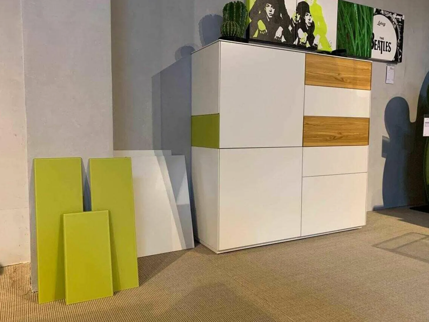 Highboard Soma Weiß Kernnussbaum Lemon