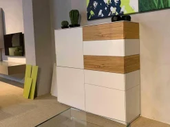 Highboard Soma Weiß Kernnussbaum Lemon