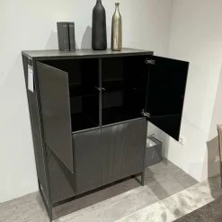 Highboard Terra Korpus Glas Anthrazit Gestell Material Anthrazit