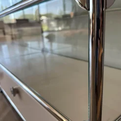 Highboard Vitrinenschrank Reinweiss mit Glaselementen