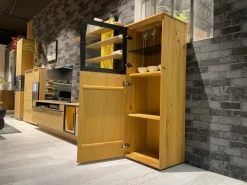 Highboard WK 490 Baristo 180180 Asteiche Massiv Natur 2502 Belassen Geölt Mit LED Beleuchtung