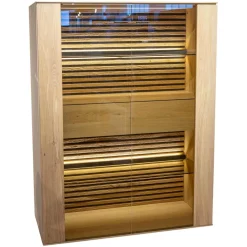 Highboard Yonna 7102 Kerneiche Natur Gebürstet Inklusive Beleuchtung