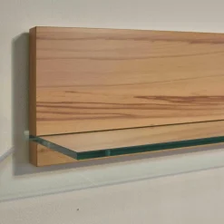 Hängesideboard Lack Weiß Kernbuche Mit Wandboard Chrom Glänzend