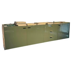 Hängesideboard LT40 Lack Ruta 231 Grün mit Schubkästen und Türen