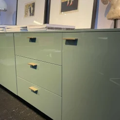 Hängesideboard LT40 Lack Ruta 231 Grün mit Schubkästen und Türen