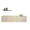 Hänge-Sideboard Soma Glas Steingrau Matt mit 2 Wandborden