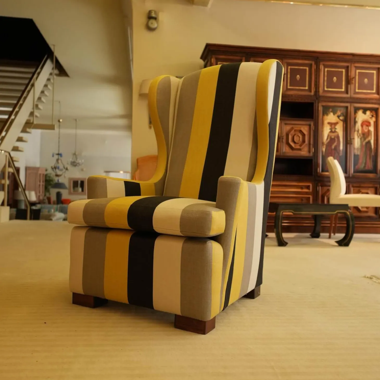 Hochlehner Grandpa Stoff Gelb Weiß Schwarz Grau