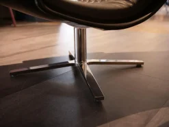 Hochlehn-Sessel DS-51 A Leder Touch Espresso Braun Ton in Ton Gestell 4-Fuß Chrom