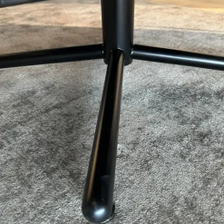 Hochlehnsessel Victor Stoff 4473 69 Dunkelblau Kreuzfuß Schwarz Inklusive Hocker