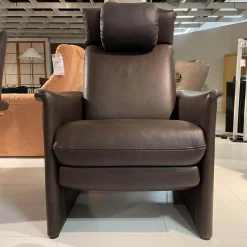 Hochlehnsessel Zento Bezug Leder 843 Dunkelbraun Elektrisch Verstellbar