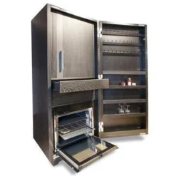 Hochschrank Cambusa Eiche ohne Knoten Pigmentiert Total Black Innen Eiche ohne Knoten Geölt Pigmentiert