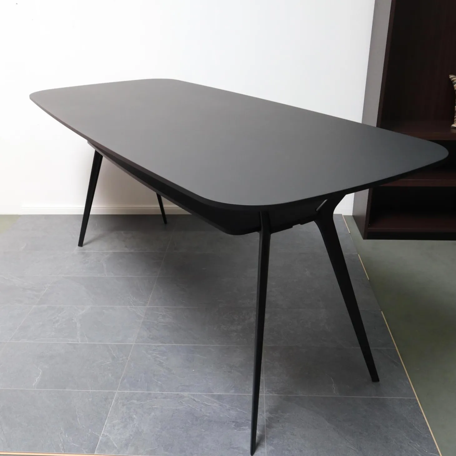 Hochtisch Biplane Platte MDF Und Gestell Aluminium Schwarz Lackiert