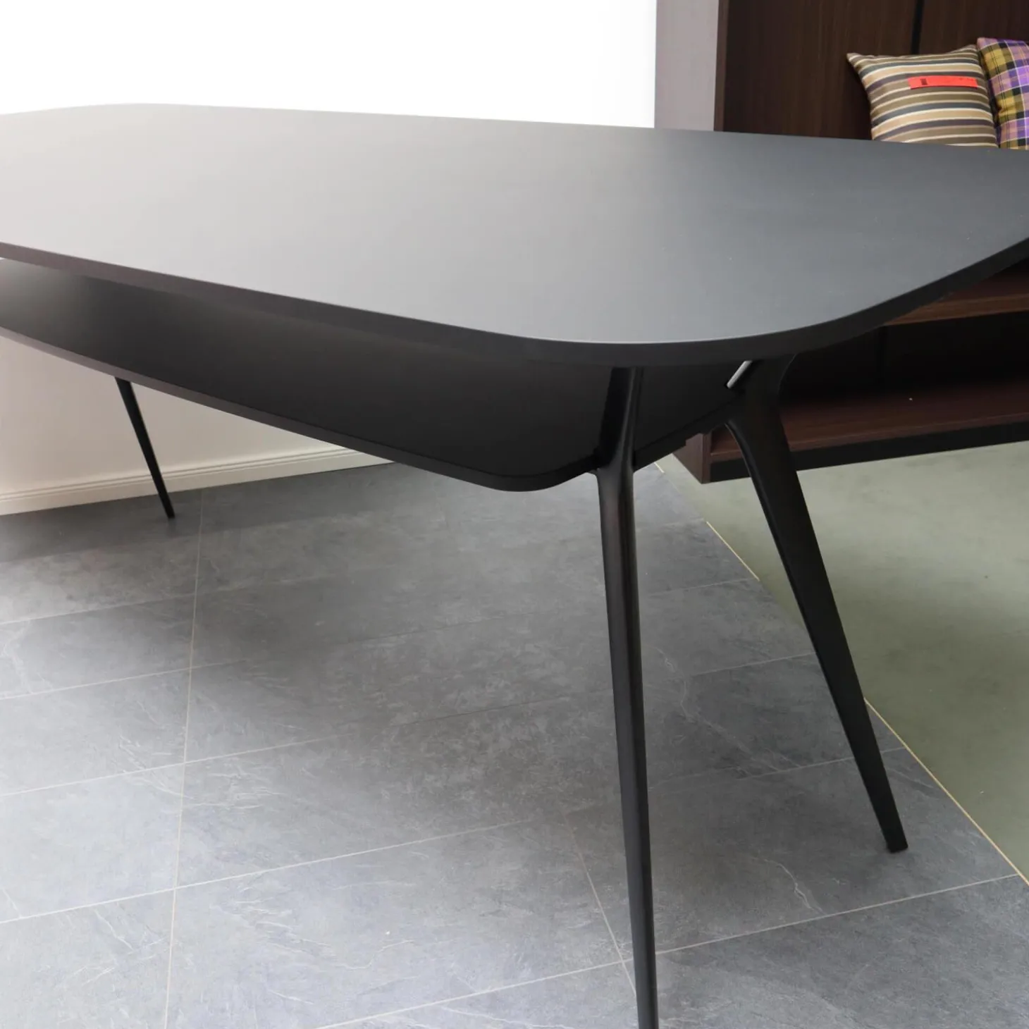 Hochtisch Biplane Platte MDF Und Gestell Aluminium Schwarz Lackiert