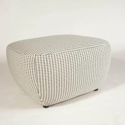 Hocker Bay Outdoor Stoff Lamone Weiß Blau Innengestell Stahlrohr